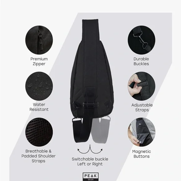 Peak Gear Sling Bag / Women or Men Travel Bag - Picture 4 of 5